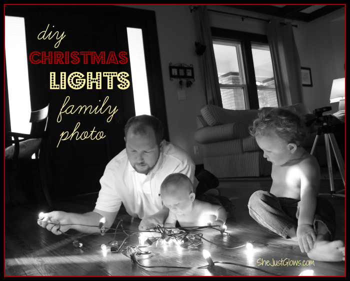 DIY Christmas Lights family photo